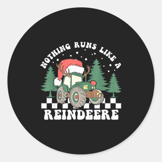 Nothing Runs Like A Reindeer Funny Christmas Famil Runder Aufkleber (Vorderseite)