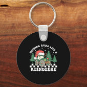 Nothing Runs Like A Reindeer Funny Christmas Famil Schlüsselanhänger (Vorderseite)