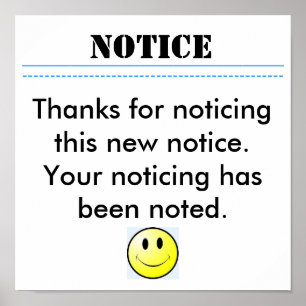 NOTICE, Vielen Dank für die Aufmerksamkeit dieser  Poster