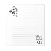 Notieren Sie Papier mit Pferd und "halten Sie Ihre Notizblock (Vorderseite)