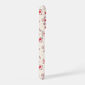 Notification Heart Bell Burgundy Red Love Pattern iPhone Hülle (Rechte Seite)