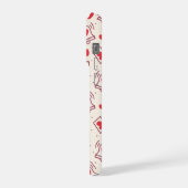 Notification Heart Bell Burgundy Red Love Pattern iPhone Hülle (Linke Seite)