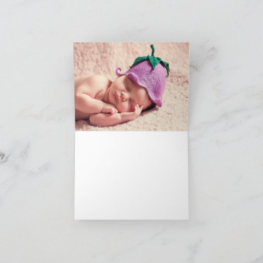 Notiz für das Baby Monogram Square (optionales Fot Dankeskarte (Innenseite)