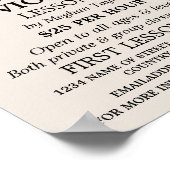 Notiz für Geige, Violinunterricht, Werbung Poster (Ecke)