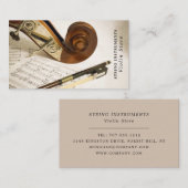 Notiz für Geigen, Musikinstrumentenladen Visitenkarte (Vorne/Hinten)