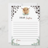 Notiz-Karte für Höhere Kuhzeit Dankeskarte (Vorderseite)