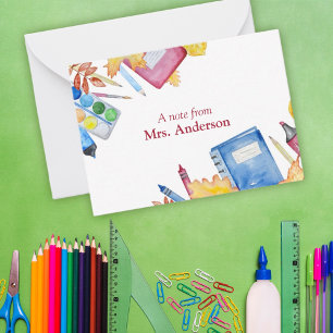 Notiz vom Lehrer Mitteilungskarte