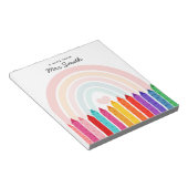 Notiz von Lehrer Crayon Rainbow Notizblock (angewinkelt)