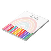 Notiz von Lehrer Crayon Rainbow Notizblock (Rotiert)