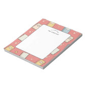 Notiz von Lehrer Orange Buch Muster Notizblock (Rotiert)