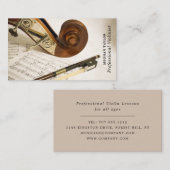 Notiz von Violin, Beruflicher Violinist Visitenkarte (Vorne/Hinten)