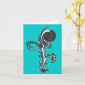 Notiz zum abstrakten Scroll-Design Karte (Gelbe Blume)