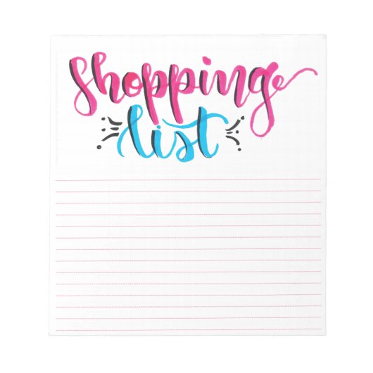 Notiz zur Einkaufsliste - handgezeichnete Pinselbr Notizblock (Vorderseite)