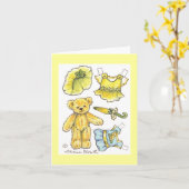 Notiz zur Papierpuppe Karte (Gelbe Blume)