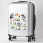 Notizblatt für afrikanische Grau-, Cockatiel- und Aufkleber (Koffer)