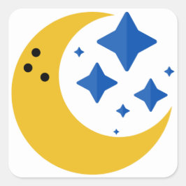 Notizblatt "Moon and Stars Sleep Tracker" Quadratischer Aufkleber