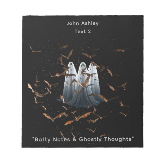 Notizblock "Batty Notes & Ghosted Thoughts" (Vorderseite)