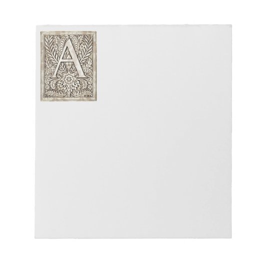 Notizblock Buchstabe A des Alphabets (Vorderseite)