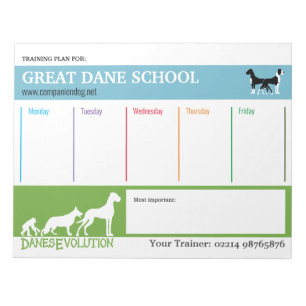 Notizblock für Deutsche Dogge-Trainingsplan