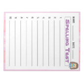 Notizblock für die Schreibweise von Homeschooolen (Vorderseite)