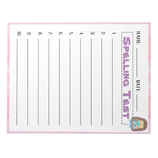 Notizblock für die Schreibweise von Homeschooolen (Vorderseite)