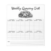 Notizblock für Lebensmittelgeschäfte (Vorderseite)