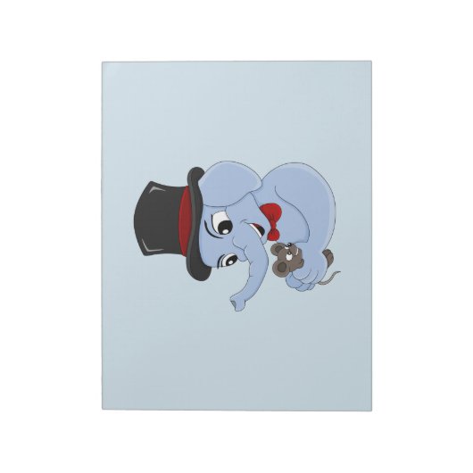 Notizblock für niedliche Elefanten Cartoon (Rotiert)