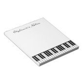 Notizblock für Pianisten mit schwarzweißem Klavier (angewinkelt)