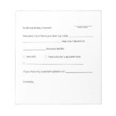 Notizblock für Schulabbruch (Vorderseite)