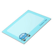 Notizblock mit blauem Cartoon (angewinkelt)