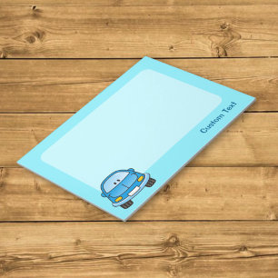 Notizblock mit blauem Cartoon