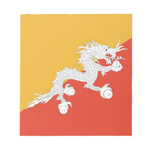 Notizblock mit der Flagge von Bhutan