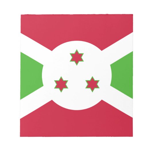 Notizblock mit der Flagge von Burundi (Vorderseite)