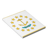 Notizblock mit Flagge des Bundesstaates Rhode Isla (angewinkelt)