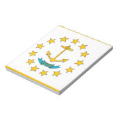 Notizblock mit Flagge des Bundesstaates Rhode Isla (Rotiert)