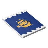 Notizblock mit Flagge von Quebec City, Kanada (angewinkelt)