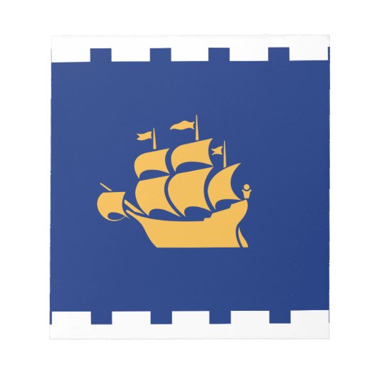 Notizblock mit Flagge von Quebec City, Kanada (Vorderseite)