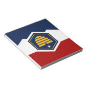 Notizblock mit Flagge von Utah, USA (angewinkelt)