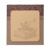 Notizblock mit geröstetem Kaffee (Vorderseite)