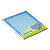 Notizblock mit grauem Elefant Cartoon (angewinkelt)