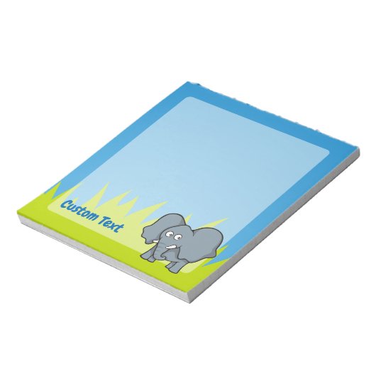 Notizblock mit grauem Elefant Cartoon (Rotiert)