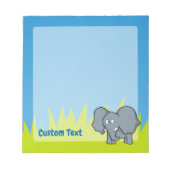 Notizblock mit grauem Elefant Cartoon (Vorderseite)