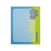 Notizblock mit grauem Elefant Cartoon (Rotiert)