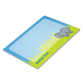 Notizblock mit grauem Elefant Cartoon (angewinkelt)