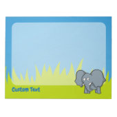 Notizblock mit grauem Elefant Cartoon (Vorderseite)