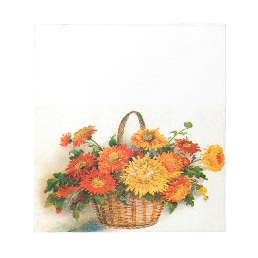 Notizblock mit Herbstblumenkorb (Vorderseite)