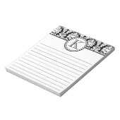 Notizblock mit individuellem Monogramm-Damaskusmus (Rotiert)