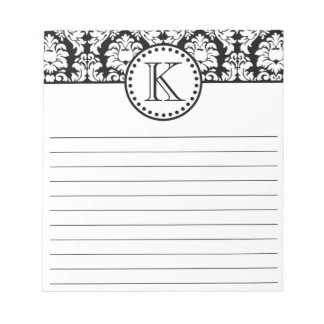 Notizblock mit individuellem Monogramm-Damaskusmus
