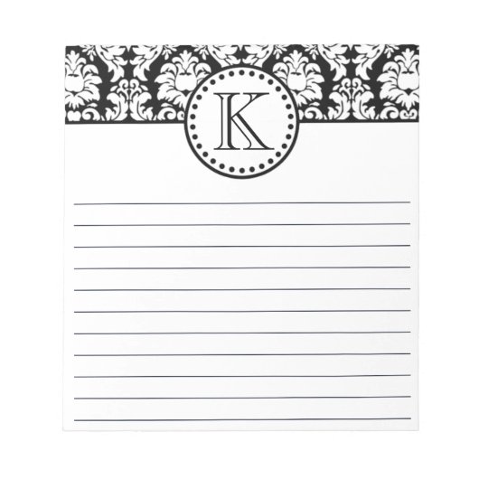 Notizblock mit individuellem Monogramm-Damaskusmus (Vorderseite)