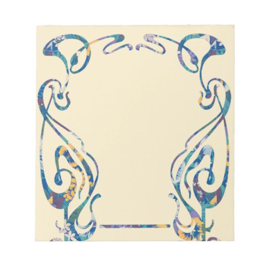 Notizblock mit Jugendstil-Blumenrahmen (Vorderseite)